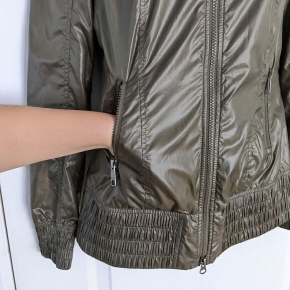 Mackage Perla packable Hooded rain jacket dark green XS @B3 - Picture 13 of 15